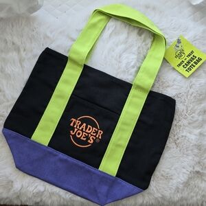 NWT "Black/Purple/Green" Trader Joe’s Trick Or Treat Mini Canvas Bag